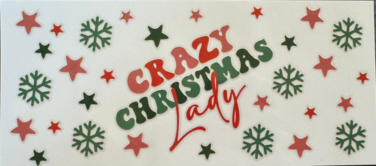 Crazy Christmas Lady Decal