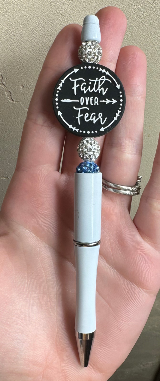 Faith Over Fear White Pen